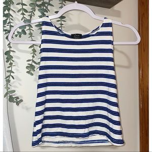Zara blue stripe crop tank
